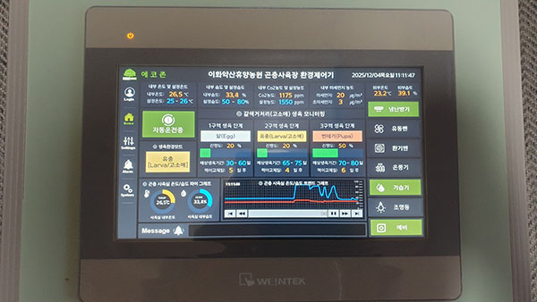 스마트팜 복합환경제어기 10인치 HMI 터치 조작 패널